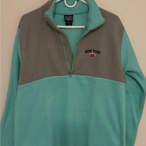 Salt Creek Men's Zip-Up Sweater in Teal and Gray